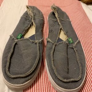 Gray/Blue Sanuk Slip Ons